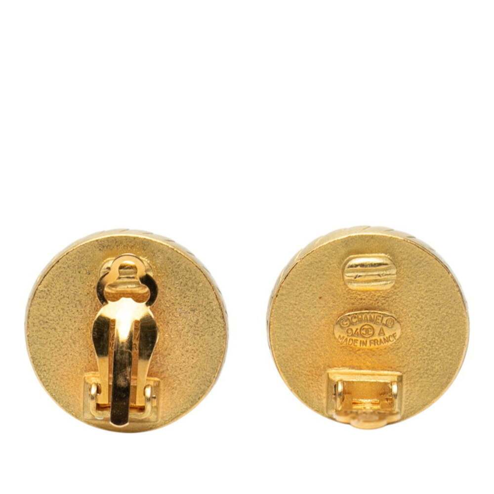 CHANEL Vintage Black Logo Earrings - Picture 3 of 4